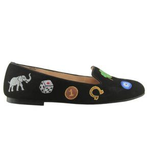 French Sole Nicky Hilton FS/NY Lucky-Balck Suede womens loafer